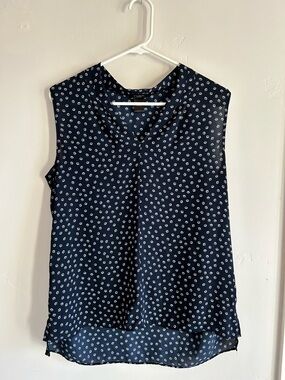 Ann Taylor Navy and White Polka Dot Sleeveless Camisole